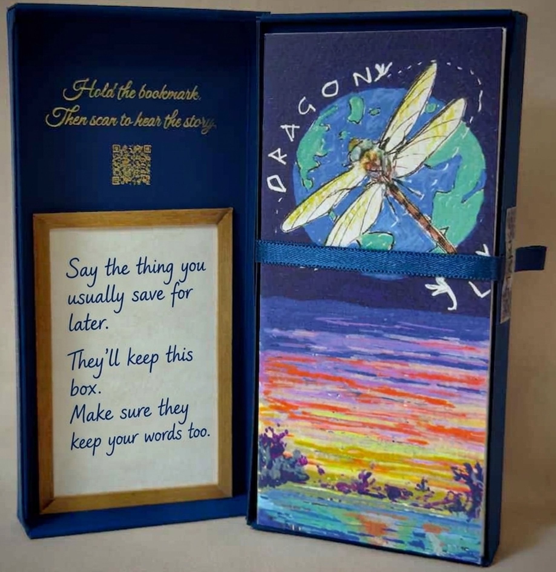 Open N'marks gift box with handwritten card inside